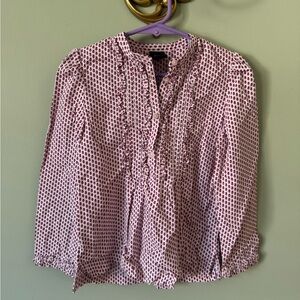 GAP Kids Red and White Floral Blouse